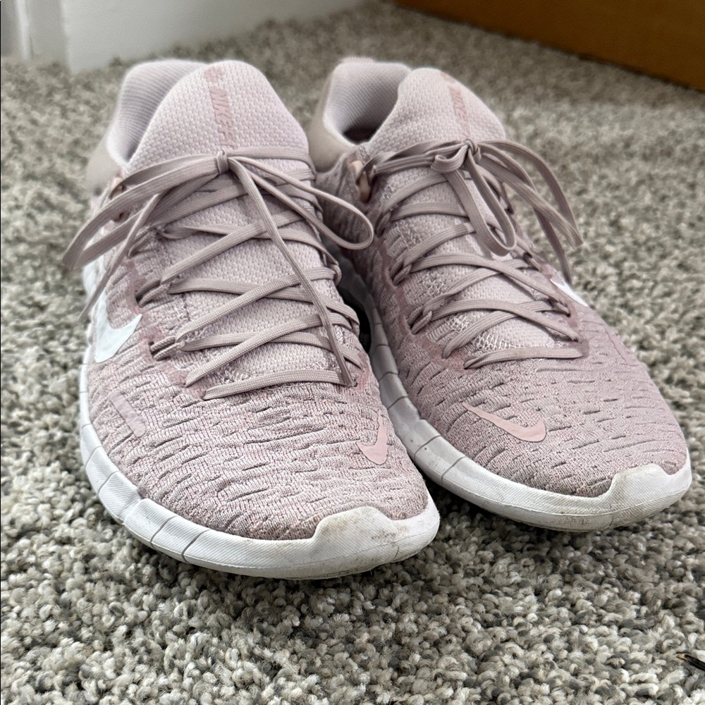 Nike Women's Dusty Pink Knit Athletic Sneakers